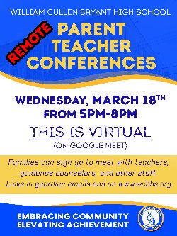 remote parent teacher conference 3/18/26 from 5:00pm - 8:00pm